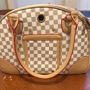 Fashion Dog Carrier PU Leather bag Purse Cat Tote